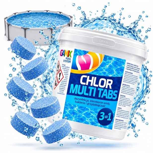 Tablety 200G Chlor Multi 3V1 5KG 25X200G Do Bazénu Trvalá Dezinfekce