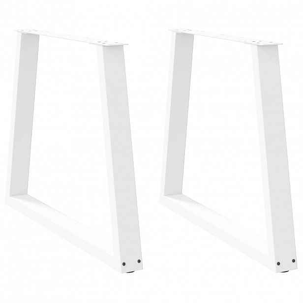 vidaXL Nohy k jídelnímu stolu ve tvaru V, 2 ks, bílé, 70 x (72-73,3) cm, ocel