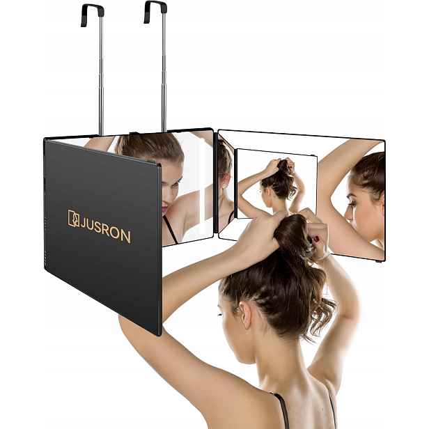 Jusron zrcadlo triptych 360° Led skládací pro stříhání a líčení Usb