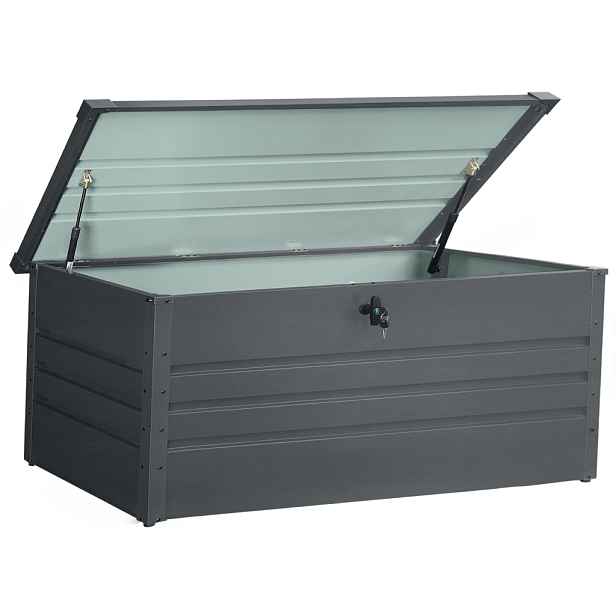 Kovový zahradní úložný box BestBerg ZBK-600A / 600 l / 165 x 70 x 62 cm / šedá