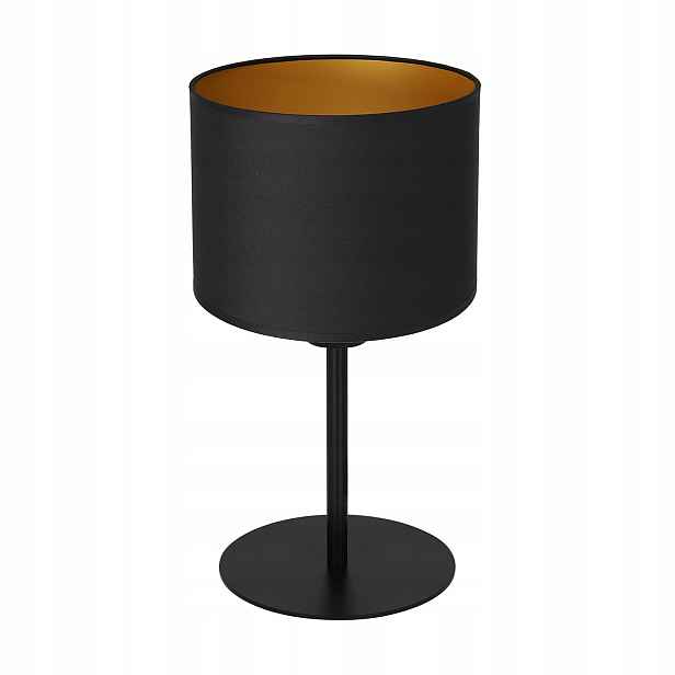 Luminex Stolní lampa Černá Arden 34 cm Abažur Zlatý Interiér E27 15W
