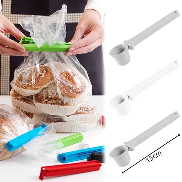 Royal Kitchen RK-127440 Klipsy na sáčky s naběračkou 3 ks, 15 cm