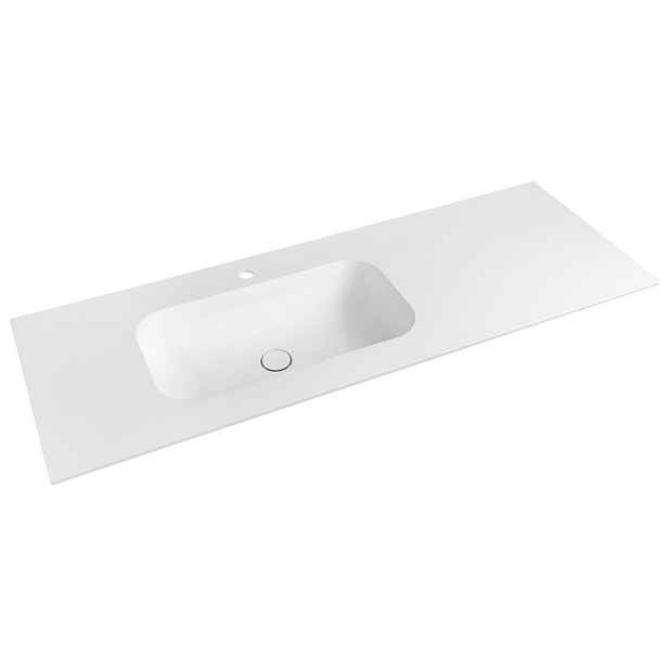 Sapho TREOS umyvadlo 131,6x51,3 cm (110+20), rockstone, levé, bílá mat
