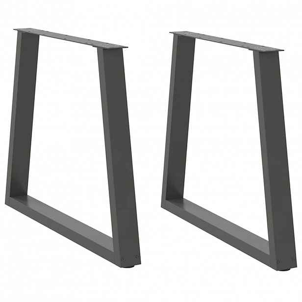 vidaXL Nohy k jídelnímu stolu ve tvaru V, 2 ks, antracitové, 70 x (72-73,3) cm, ocel