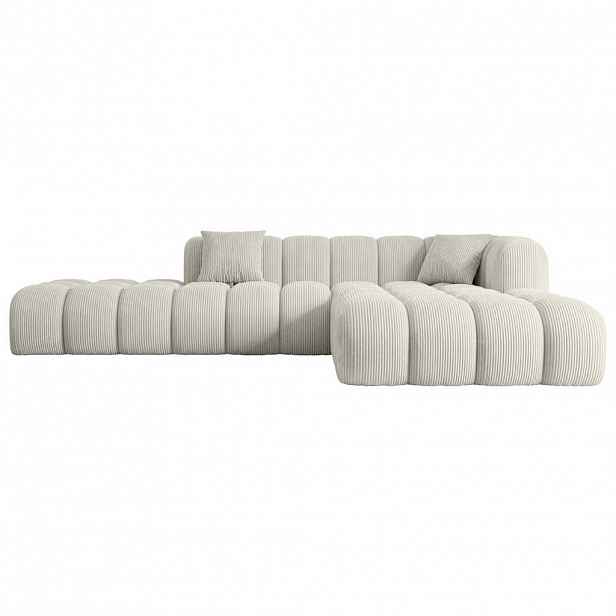 ALTDECOR ROHOVÁ SEDACÍ SOUPRAVA s otomanem vpravo OLEA-L2 – 289 × 176 × 71 cm krémová