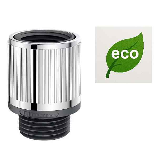 Eco produkty Eco Stop ventil (Stopventil) - sprchový eco regulátor průtoku vody a stop ventil k ruční sprchové hadici nebo hlavici; chrom