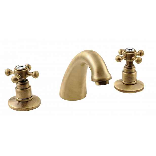 Sapho Reitano Rubinetteria Antea - Umyvadlová baterie s výpustí, 3-otvorová instalace, bronz 3026
