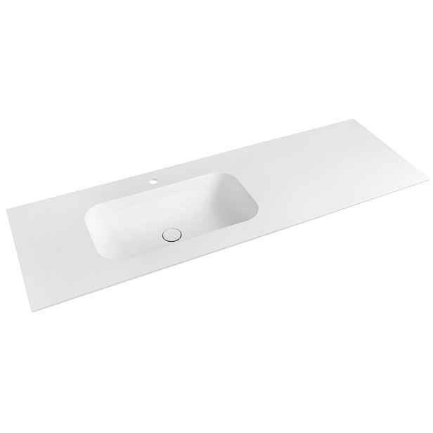 Sapho TREOS umyvadlo 146,6x51,3 cm (110+35), rockstone, levé, bílá mat