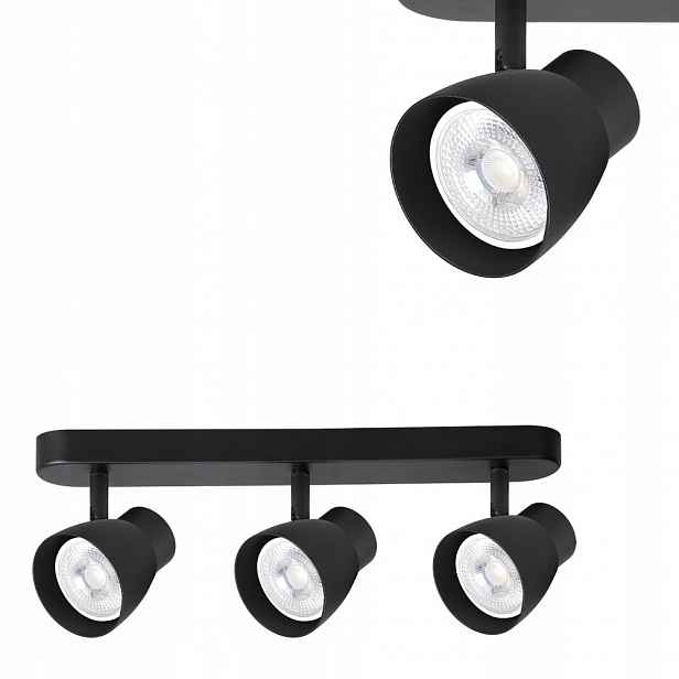 Stropní lišta s reflektory Dravo 3 spot černá 3xGU10 Light Prestige