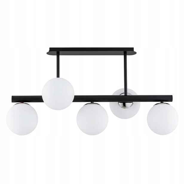 Stropní svítidlo moderní minimalistická černá bílá koule 5 bodů Alfa