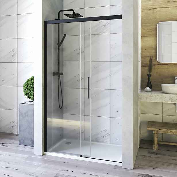 WELLNESS BLACK B2 180 Sprchové dveře zasouvací 177-181cm, sklo 6mm
