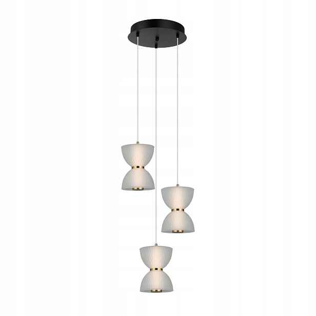 Závěsná lampa černobílá s ozdobnými teplými Led stínidly 22W Tica Italux