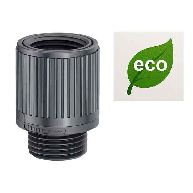 Eco produkty Eco Stop ventil - sprchový eco regulátor průtoku vody a stop ventil k ruční sprchové hlavici; šedý