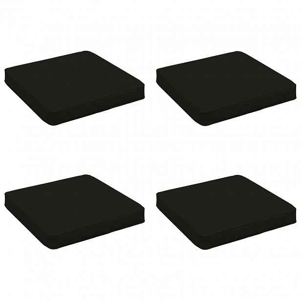 vidaXL Polstry ve 4 kusech VUGHT 4 pcs 100% polyester Černá