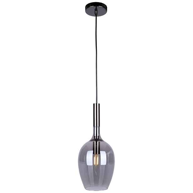 Závěsná skleněná lampa Lugano 1xE14 40W černá/chrom Milagro