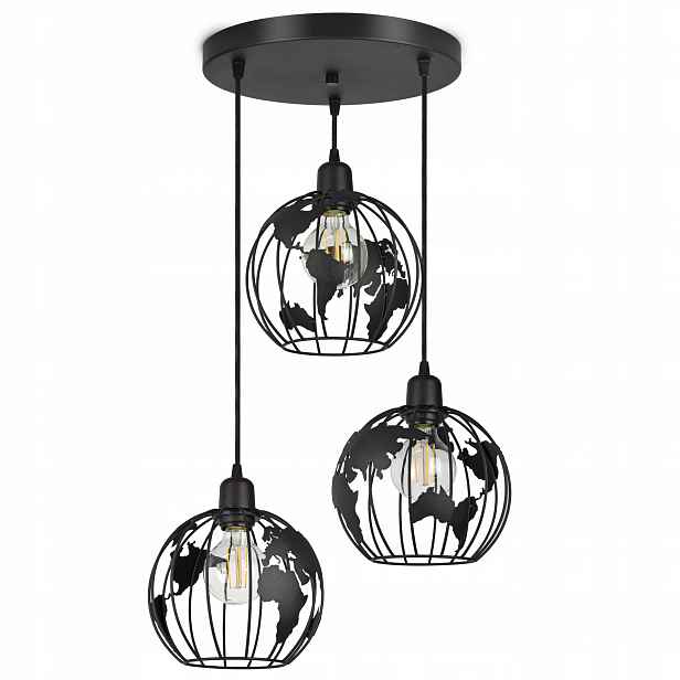 Závěsná lampa Lustr Globus Černá Bílá Šedá