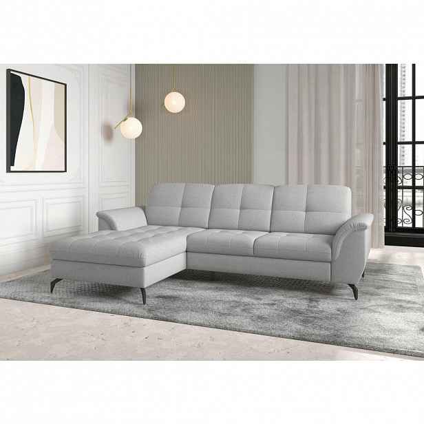 Sit & More ROHOVÁ SEDAČKA, textil, světle šedá