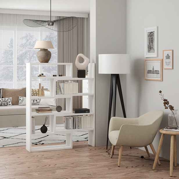 Designový regál na knihy DABA - bílá