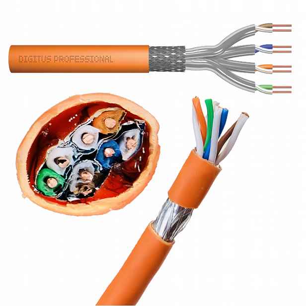 Internetový kabel síťový kabel Lan kroucený AWG23 S/ftp kat.7 drát 25m