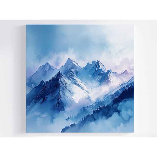 Obraz Na Plátně Canvas Krajina Pohled Krajina Hory Zima Sníh Alpy 50x50