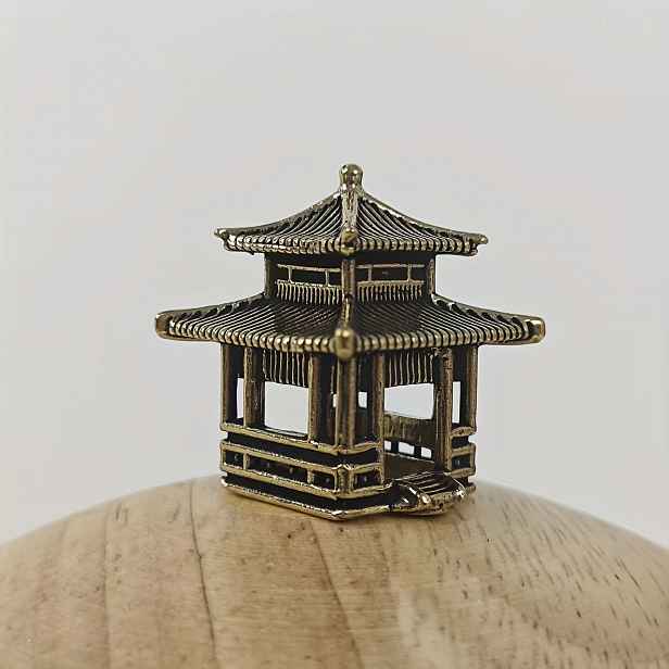 TEMU Bonsai miniaturní krajina s nádrží na vodu, dekorací akvária, malými ozdobami a modelem tradiční čínské architektury pro v pracovně