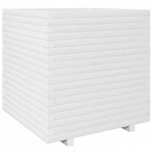 vidaXL Zahradní truhlík bílý 70 x 70 x 72,5 cm masivní borové dřevo