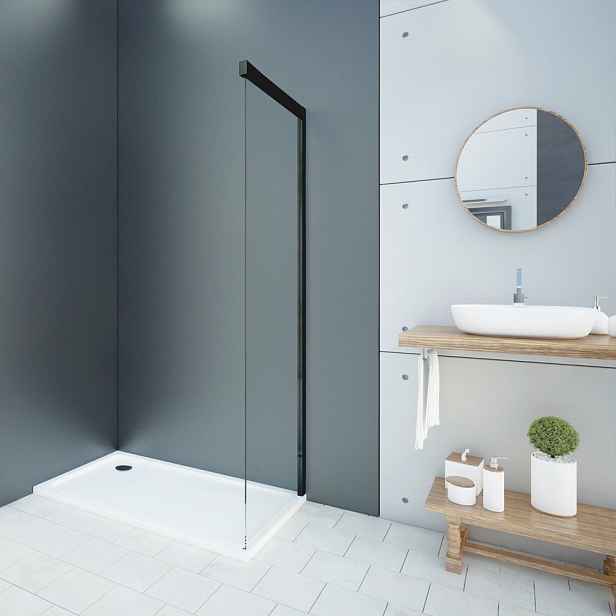 WELLNESS BLACK F1 70 pevná boční stěna do kombinace s dveřmi, 67-69cm, sklo 6mm