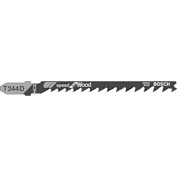 Pilový List pro přímočarou pilu T 244 D Bosch balení 100 ks Speed for Wood