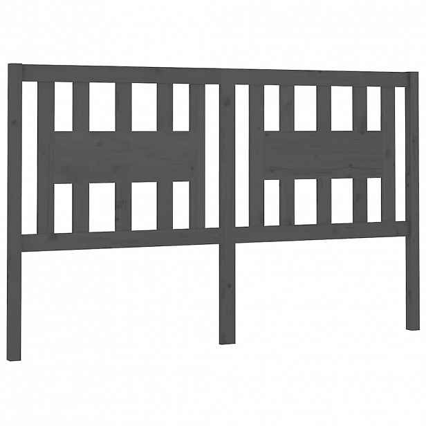 vidaXL Čelo postele šedé 206 x 4 x 100 cm masivní borovice
