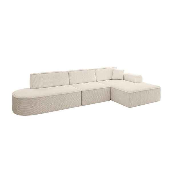 ALTDECOR ROHOVÁ SEDAČKA s otomanem, pravá IREA-L2-v3 327x165x77 Béžová Manšestr