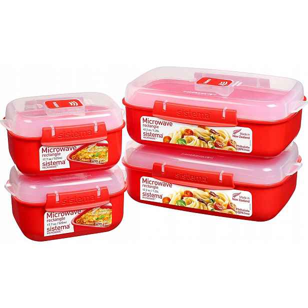 Sistema Heat & Eat Sada 4 nádobek do mikrovlnné trouby 1,25 l 525 ml