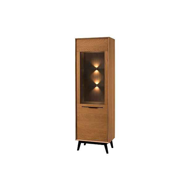 Szynaka Vitrína Lazure 10 s LED osvětlením 60 cm dub Rustikal karamelový