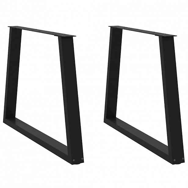 vidaXL Nohy k jídelnímu stolu ve tvaru V, 2 ks, černé, 90 x (72-73,3) cm, ocel