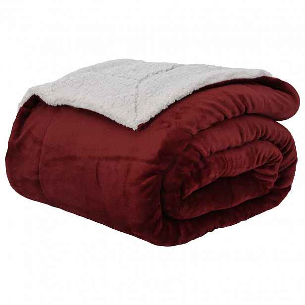 vidaXL Přehoz Bordeaux červená 150 x 200 cm 1.64 kg Fleece