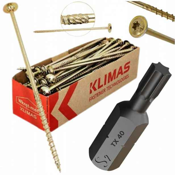 Šrouby do dřeva Tesařské podložky Wkcp 8x300 50 Ks bit 1/4" T40