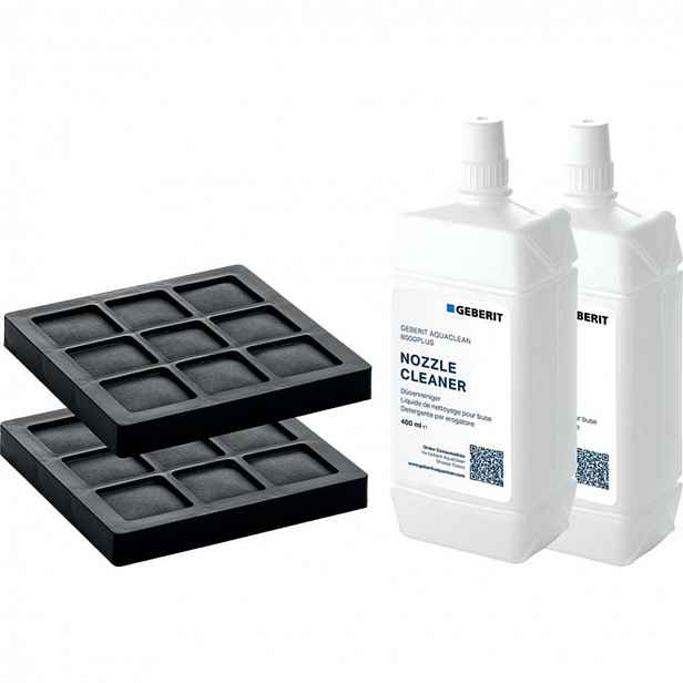 Geberit - AquaClean sada filtru s aktivním uhlím a prostředku pro čištění trysky, balení 2 ks 240.626.00.1