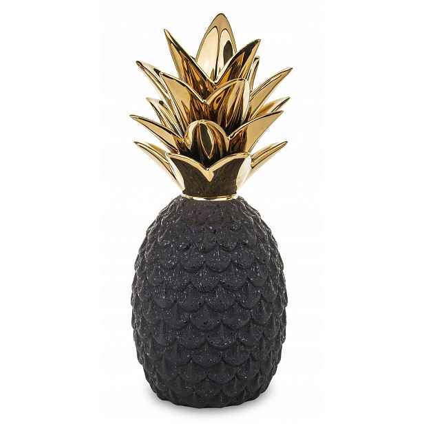 Keramická dekorace ananas černý zlatý dárek