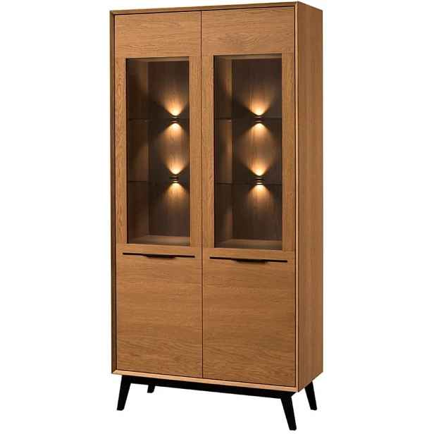 Szynaka Vitrína Lazure 12 s LED osvětlením 95 cm dub Rustikal karamelový
