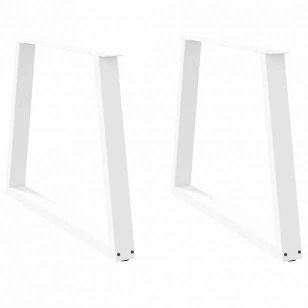 vidaXL Nohy k jídelnímu stolu ve tvaru V, 2 ks, bílé, 90 x (72-73,3) cm, ocel