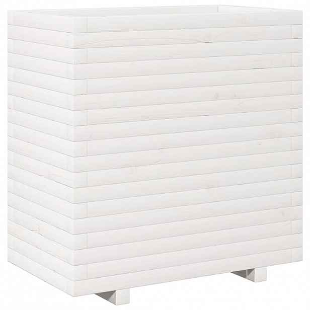 vidaXL Zahradní truhlík bílý 70 x 40 x 72,5 cm masivní borové dřevo