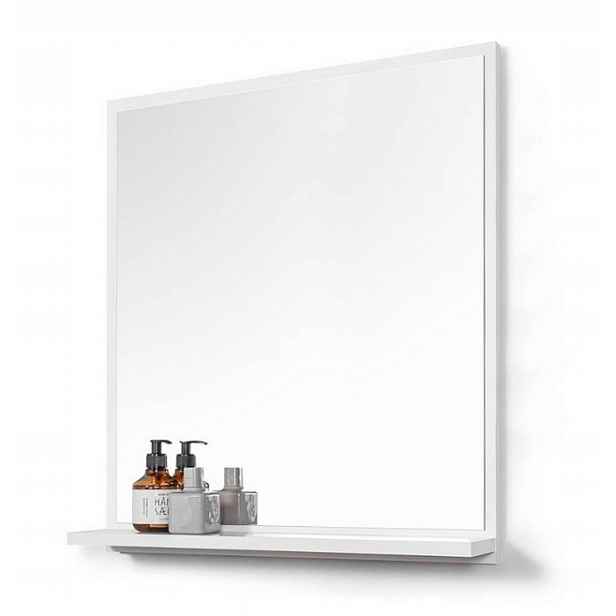 Zrcadlo koupelnové zrcadlo 600 x 700 mm bílé matné, Zrcadlo bílé