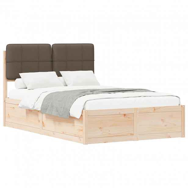 vidaXL Rám postele s čalouněným čelem s čelo Taupe 120 x 200 cm