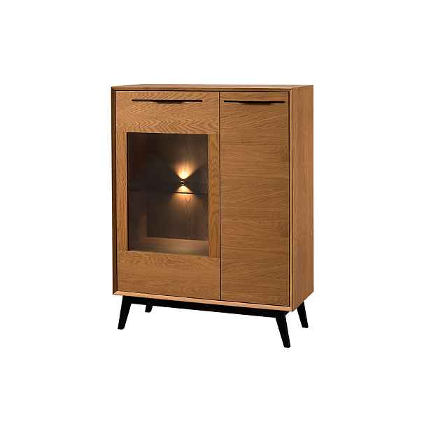 Szynaka Vitrína Lazure 15 s LED osvětlením 95 cm dub Rustikal karamelový