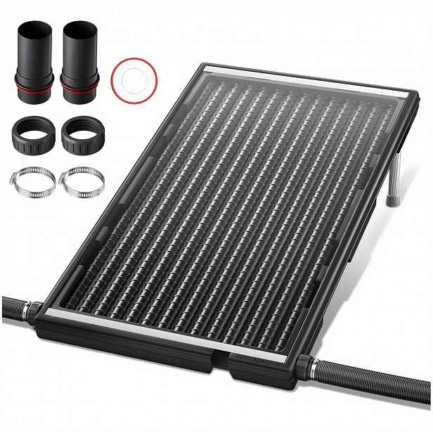 TEMU Vodní bazén, solární panel, solární ohřívač, černý, kapacita 15 l vody, ohřívače bazénu, solární systém pro bazén, zahradu, sprchu, horkou vodu