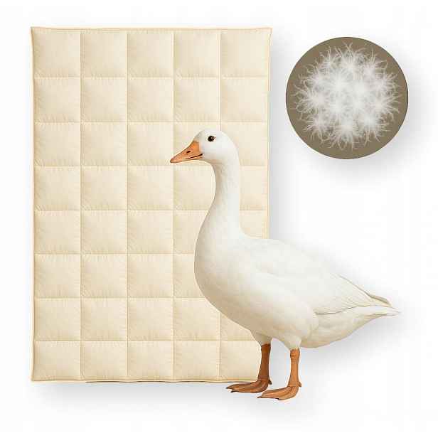 Zimní přikrývka 220x200 přírodní, teplá, obklopující Eco