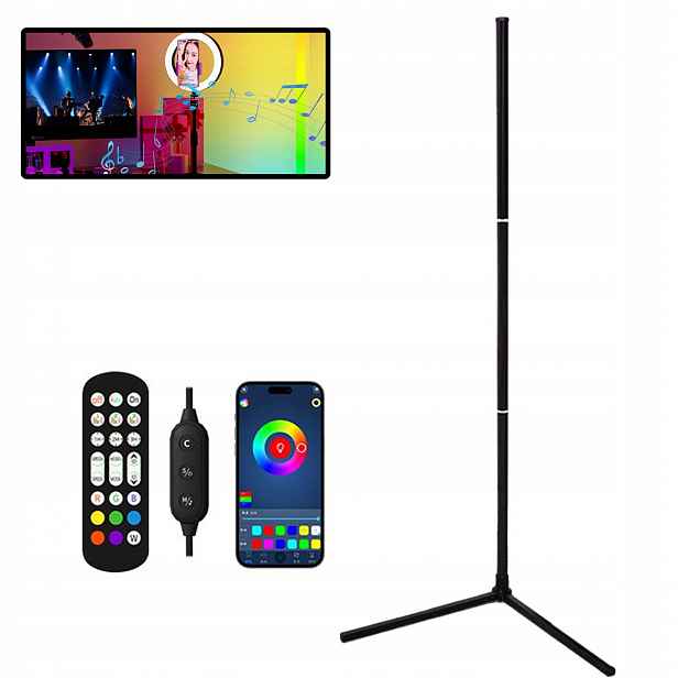 160 cm Stojací rohová Led lampa Rgb 10W