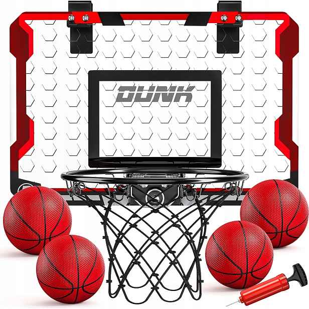 Basketbalový Koš Na Dveře, Mini Basketbalová Deska 4 Míčky