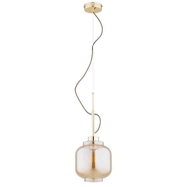 Dekorativní závěsná lampa se zlatým skleněným stínidlem E27 15W Lexa Alfa