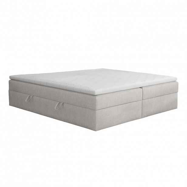 Fedve BOXSPRING POSTEL Huush 200x200 cm, Světle šedá