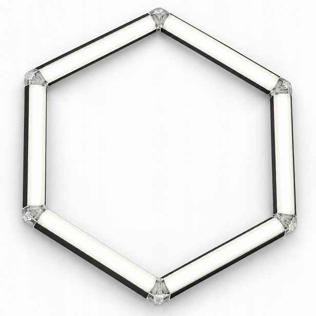 Led stropní panel černý Hexagon 1 42W 4000K garážová myčka 92x79 Cm